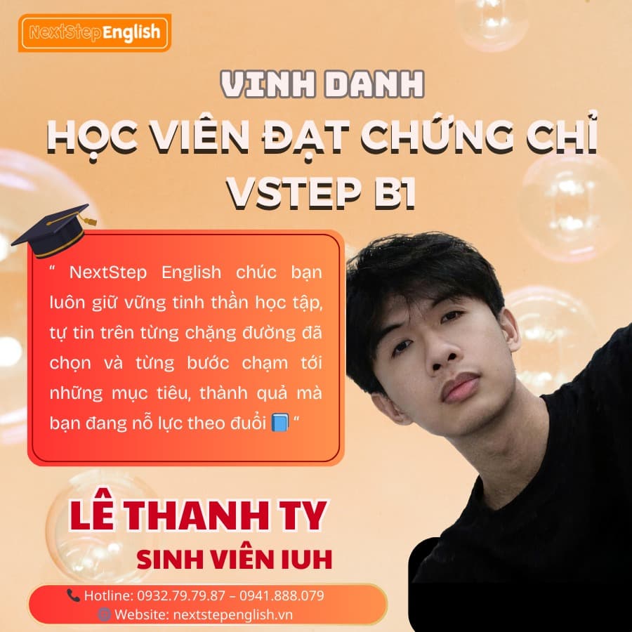 Học viên 8 đã đạt chứng chỉ tại NextStep English Center