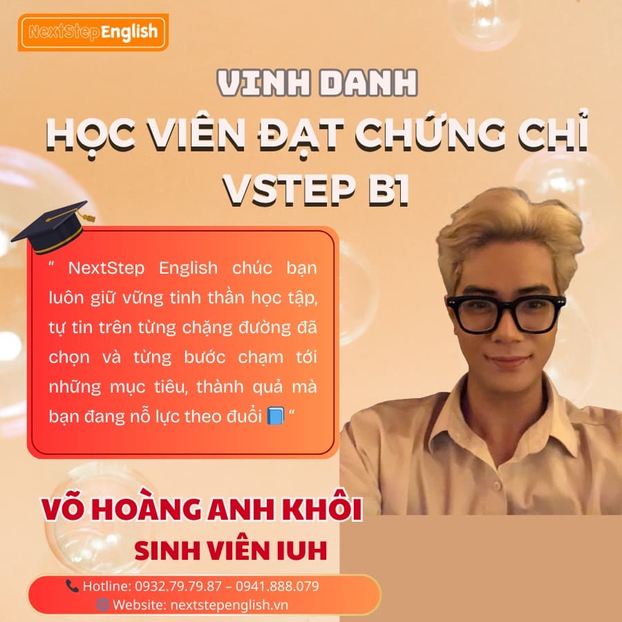 Học viên 5 đã đạt chứng chỉ tại NextStep English Center