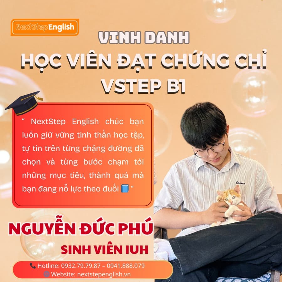 Học viên 3 đã đạt chứng chỉ tại NextStep English Center