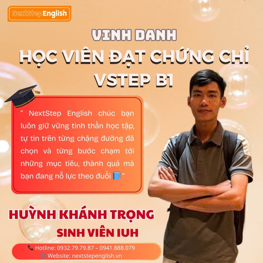 Học viên 2 đã đạt chứng chỉ tại NextStep English Center