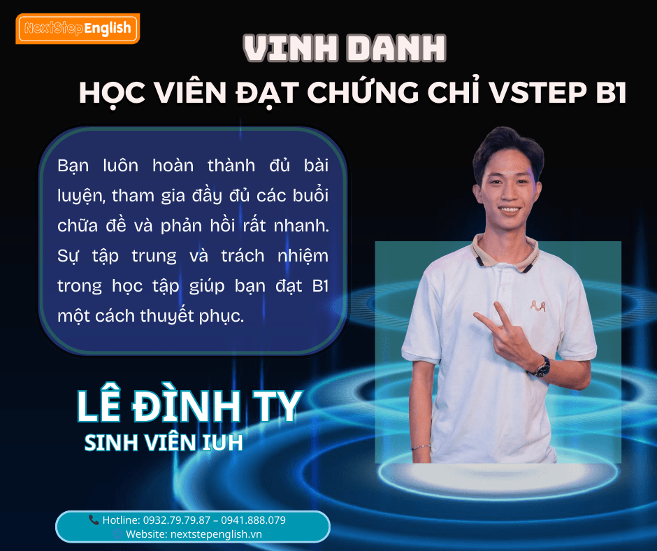 Học viên 9 đã đạt chứng chỉ tại NextStep English Center