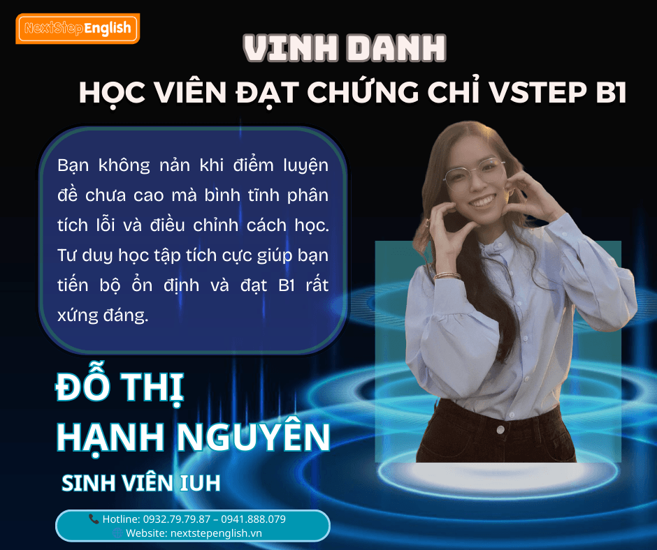 Học viên 8 đã đạt chứng chỉ tại NextStep English Center