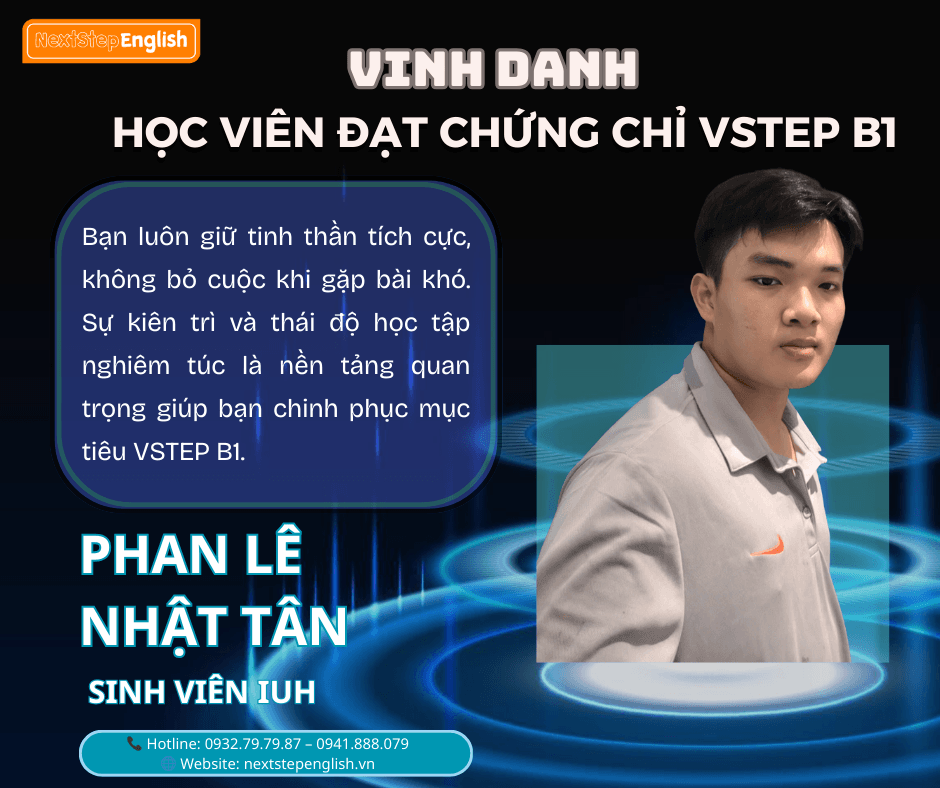 Học viên 3 đã đạt chứng chỉ tại NextStep English Center