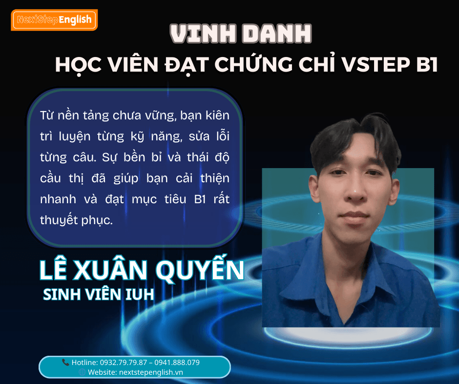 Học viên 2 đã đạt chứng chỉ tại NextStep English Center
